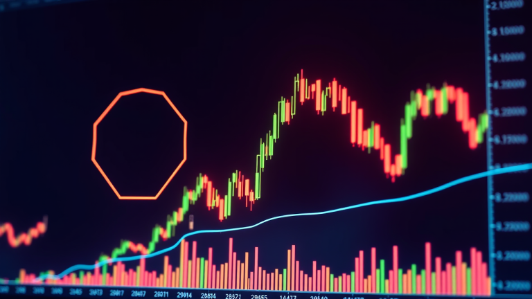 Setup “Oco” (Ombro-Cabeça-Ombro): Identificando reversões de tendência Ilustração 3D futurista de um ombro-cabeça-ombro geométrico com seta de reversão e gráfico de velas baixa revertida