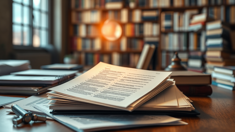 Lupa sobre documentos oficiais em um ambiente de estudos financeiros