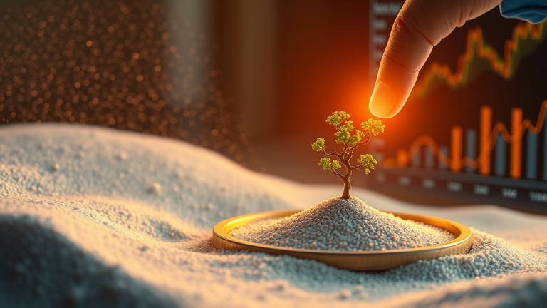 Como automatizar seus aportes mensais para evitar a procrastinação financeira Árvore digital com relógio de areia dourado e peças de quebra-cabeça, representando crescimento financeiro e automação de aportes mensais.