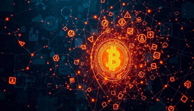 Tokenomics: como avaliar a emissão, queima e utilidade do token de um novo projeto Ilustração 3D futurista de uma árvore digital com nós interligados, mostrando a complexidade da tokenomics e a importância de domínio de token e utilização, conectando os investidores às raízes fortes de um mercado estabelecido
